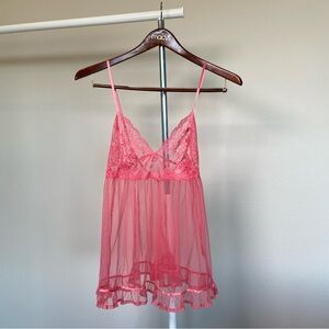 Victoria's Secret Sheer Pink Lace Chemise